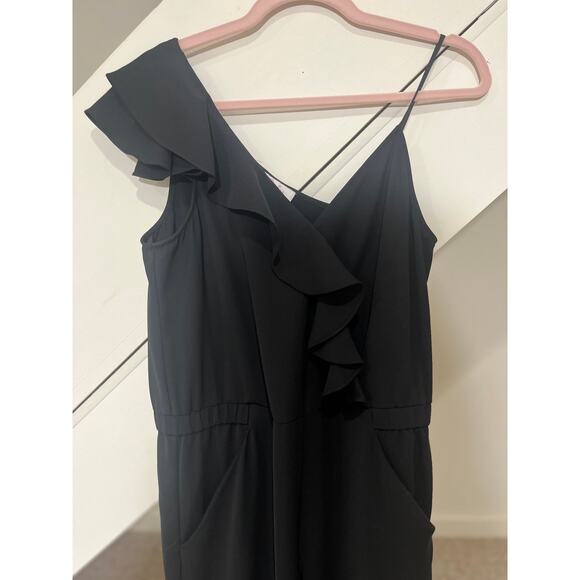 PARKER - Addison Black Sleeveless Ruffle Asymmetrical Jumpsuit Size 2 - Picture 9 of 12